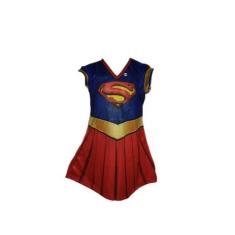 Fantasia Roupa Infantil Super Girl Com Capa - Fashion Style Infinity, 