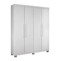 Guarda Roupa Master 4 Portas 3 Gavetas Em Mdf Benetil Móveis Branco