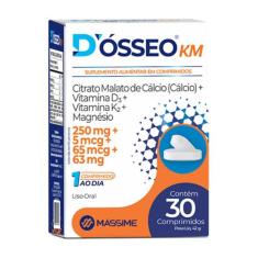 D'ósseo Km 30 comprimidos - Cálcio, Magnésio, D3 E K2  - Massime