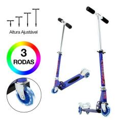 Patinete Marvel Spider-Man 3 Rodas Ajuste de Altura Azul - DM Radical