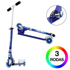 Patinete PJ Masks para Criança 3 Rodas Masculino Azul - DM Radical