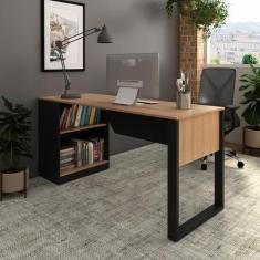 Mesa para escritório Me4182 Amêndoa/Preto Tecnomobili