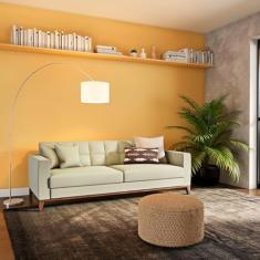 Sofá 3 Lugares Loen Capitonê Bege