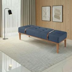 Recamier de Madeira Eucalipto, Estofado e Cinto de Couro Yarin - Agarb