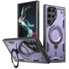 SORAKA Capa para Samsung Galaxy S22 Ultra com suporte para anel,compatível com MagSafe Capa Samsung Galaxy S22 Ultra com placa de metal para suporte magnético para carro Capa que absorve choques