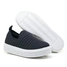 Tenis Feminino Slip On Shoes Bordado Reto-Feminino