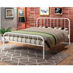 Cama Tubular Casal Julia Espresso Móveis Branco