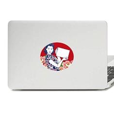Adesivo de notebook com emblema de vinil da mulher vermelha da cultura chinesa