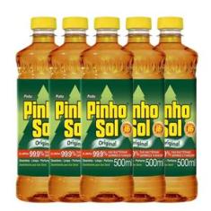 Kit Desinfetante Pinho Sol 500ml com 5 unidades