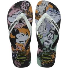 Chinelo Havaianas Disney Stylish Cor:Preto-Branco;Tamanho:43/44