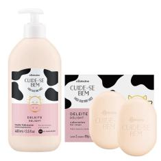 Kit Cuide-Se Bem Deleite: Loção Corporal + Sabonete Em Barra