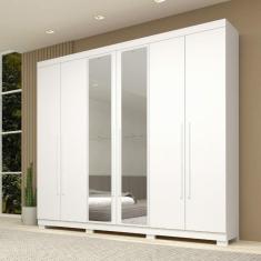 Guarda Roupas Casal 6 Portas 4 Gavetas Com Espelho Nubia ACP