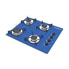 Cooktop 4 bocas Chamalux ultra chama Bivolt Trempe de Chapa Azul