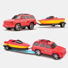 Brinquedo Resgate Blazer Carro De Bombeiro Com Lancha Silmar