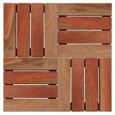 Deck em Placa de Madeira Modular Base Madeira 30x30cm Madersilva