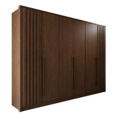 Guarda Roupas Casal 100% Mdf 6 Portas 5 Gavetas Moscou Ripado - Mais Móveis