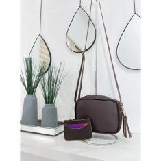 Bolsa Quadrada Feminina Com Alça Transversal De Regulagem Acompanha Um