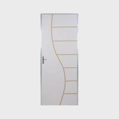 Kit Porta de Madeira Decorada 212x95cm com Batente de Aluminio 3,6cm Cantareira mgm