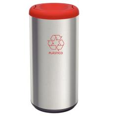 Lixeira com Tampa Basculante 40 Litros, Tramontina, Inox