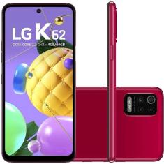 Smartphone LG K62 Android 10.0 Tela 6.6&quot; 4GB/64GB Câmera Quádrupla 48MP 5MP 2MP 2MP Selfie de 13MP - Vermelho