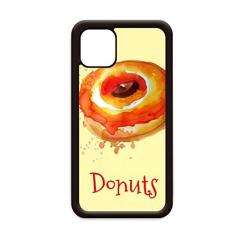 Aquarela Pintada à Mão Rosquinha Laranja Sobremesa para iPhone 12 Pro Max Capa para Apple Mini Mobile Case