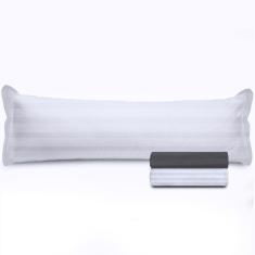 Kit 2 Fronhas Travesseiro De Corpo Percal 300 Fios 100% Algodão 50x130cm 