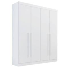 Guarda Roupa Solteiro 4 Portas 3 Gavetas - Da Vinci Plus-Branco - Móveis D`Doro