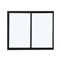 Janela de Alumínio 100x100cm 2 Folhas Fortline Atlântica Preto
