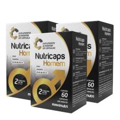 Kit 3 Nutricaps Homem Vitaminas + Zinco 60 Capsulas Maxinutri