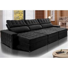 Sofá Retrátil e Reclinável 3,55m Cama inBox Big Star. com SoftGel D40 Velupluma