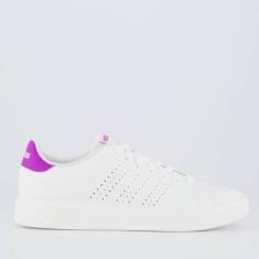 Tênis Adidas Advantage Base 2.0 Branco e Bege Feminino, 36