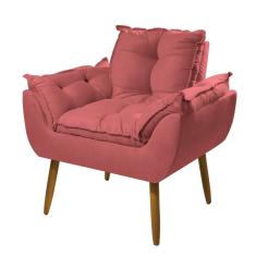 Poltrona Decorativa Opala Pés Palito - Sala, Recepção