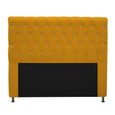 Cabeceira Estofada Cristal 160cm Queen Size Mostarda