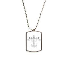 DIYthinker Colar com pingente de identificação de cão de aço inoxidável militar da Avião Line