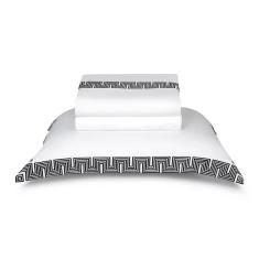 Jogo de Cama Queen By The Bed 300 Fios Algodão Egípcio The Skyline Branco e Preto 4pçs (2 Lençois+2 Fronhas)