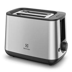 Torradeira tostador Electrolux 8 niveis de tostagem função descongelar reaquecer cancelar bandeja coletora migalhas botões luminosos ETS25 inox 220v