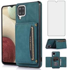 Asuwish Capa de telefone para Samsung Galaxy A42 5G capa carteira com protetor de tela de vidro temperado e suporte de cartão de couro PU acessórios para celular Glaxay A 42 G5 Gaxaly 42A S42 4G 2021
