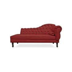 Recamier Divã Juliana 185cm com Strass - Esquerda Suede - Passoni Deco