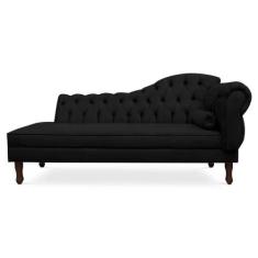 Recamier Divã Cancun 140cm com Capitonê - Esquerda Suede - Passoni Dec