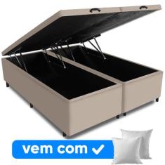 Cama Box Baú Queen Base 158x198cm Varias Cores + 2 Travesseiros OR - C