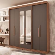Guarda-roupa Casal 6 Portas Lugano com Espelho - Edez