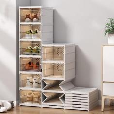 Sapateira Dobrável Empilhável Multiuso para Organização de Sapatos - I
