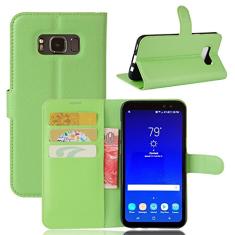Capa para Samsung Galaxy S8 Active em couro PU com suporte carteira flip para Samsung Galaxy S8 Active, capa de proteção de telefone estilo empresarial, capa com [compartimentos para dinheiro e