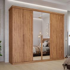 Guarda-roupa Casal 267,60cm 6 Portas com Espelho 100% Mdf Linhares Espresso Móveis Cinamomo