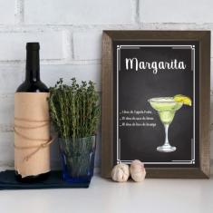 Quadro Bebida Margarita 22x32cm Moldura Marrom - Quartinhos