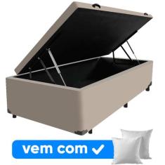 Cama Box Baú Solteiro 88x188x41cm Varias Cores + 1 Travesseiro FL - Co