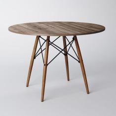 Mesa Eiffel Wood Tampo Redonda De Madeira 90cm Amadeirado Marrom