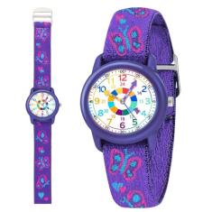 Relógio infantil com pulseira de tecido elástico, relógio analógico à prova d'água para crianças de 3 a 12 anos | Primeiros relógios infantis | Relógio divertido de aprendizagem | Presente ideal para