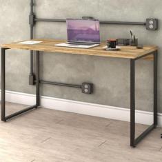 Kit Mesa Para Escritório com Estante Office Estilo Industrial Form 135