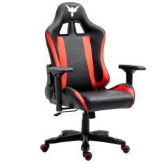 Cadeira Gamer Raven X-10 - Estrutura em metal, braço 4D, encosto reclinável até 180° Preta /Vermelha